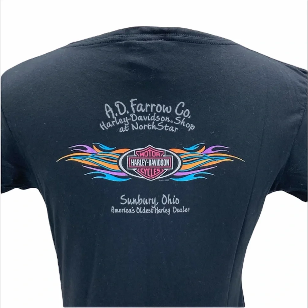 HARLEY-DAVIDSON Black Woman’s Short Sleeve Tee Shirt Size Small - Picture 6 of 10